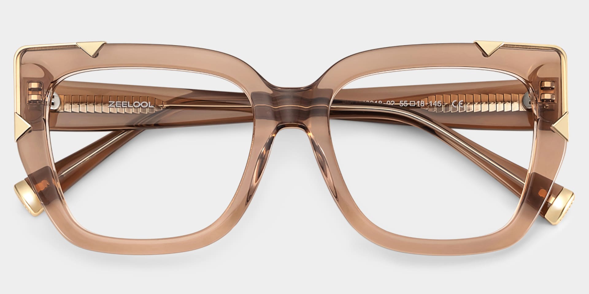 Dax Square Champagne Frame Eyeglasses for Women| ZEELOOL2