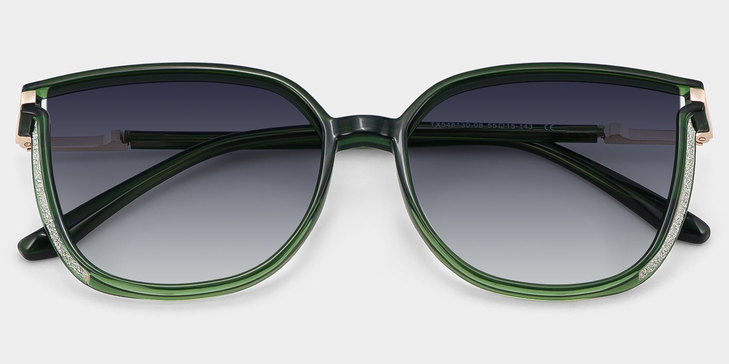 Rodz Square Dark-Green Prescription Sunglasses | ZEELOOL1