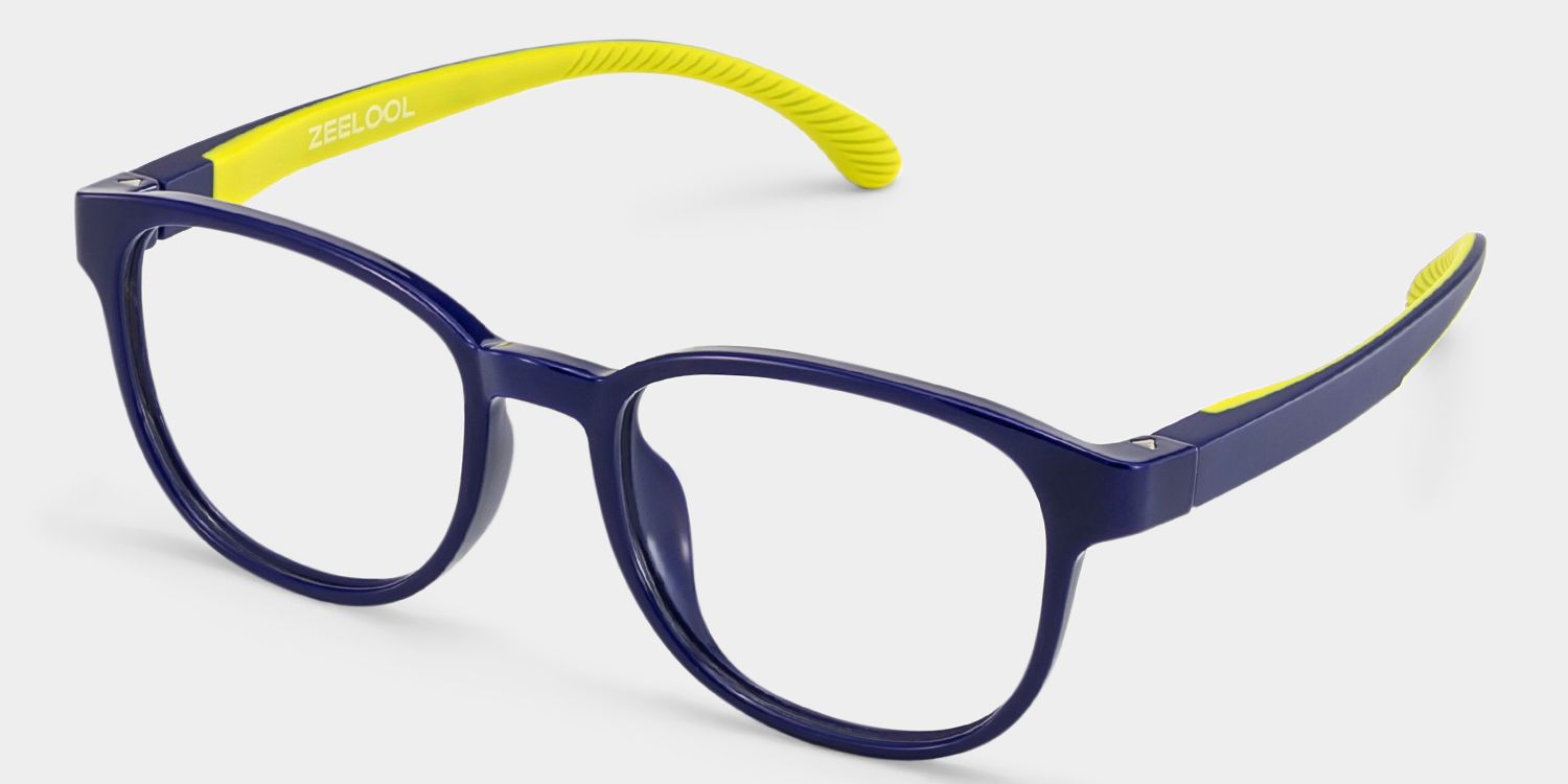 Dale Round Black Yellow Frame Eyeglasses for Pre-tweens3