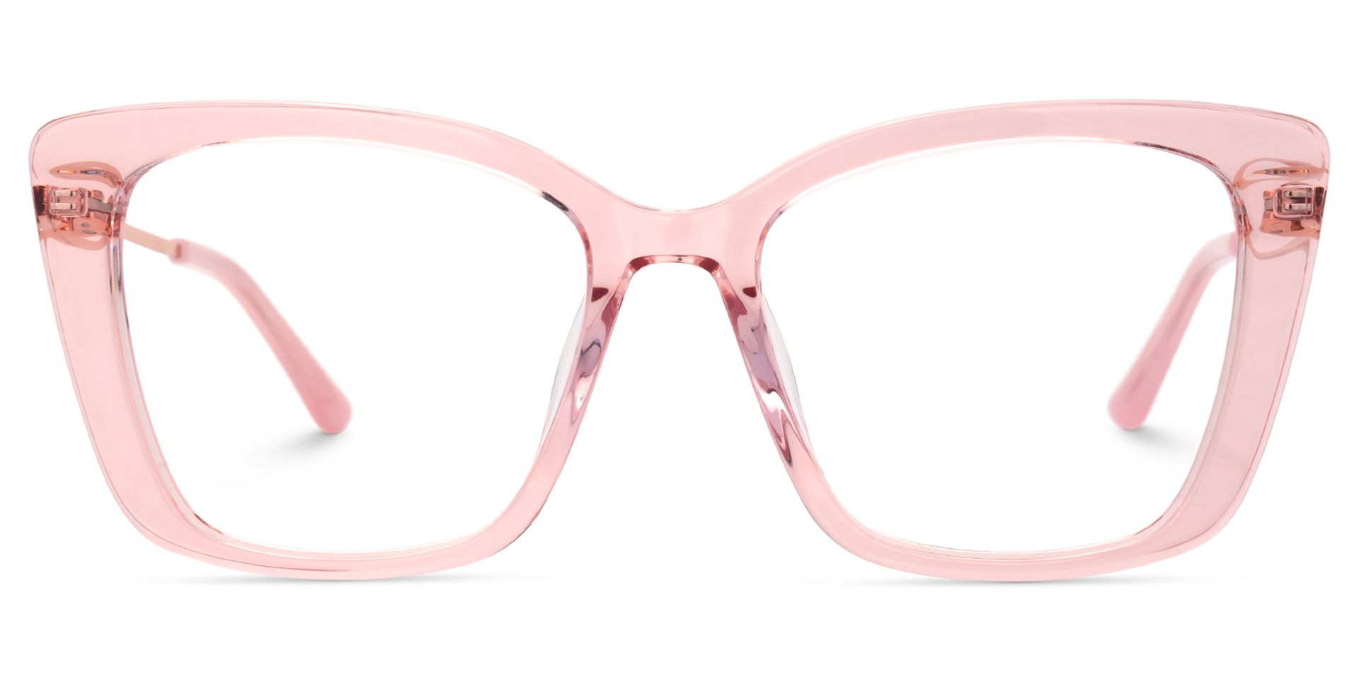 Sheyla Cat Eye Transparent Pink Frame Glasses For Women | Zeelool1