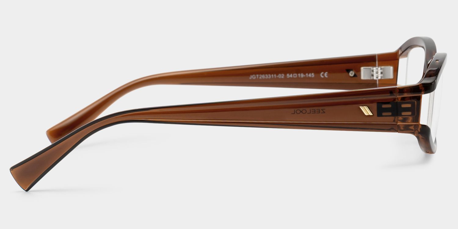 Willow Y2K Brown Rectangle Glasses for Ladies | ZEELOOL5