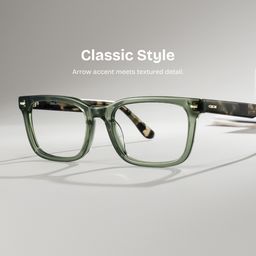 Patrick Rectangle Green Glasses0