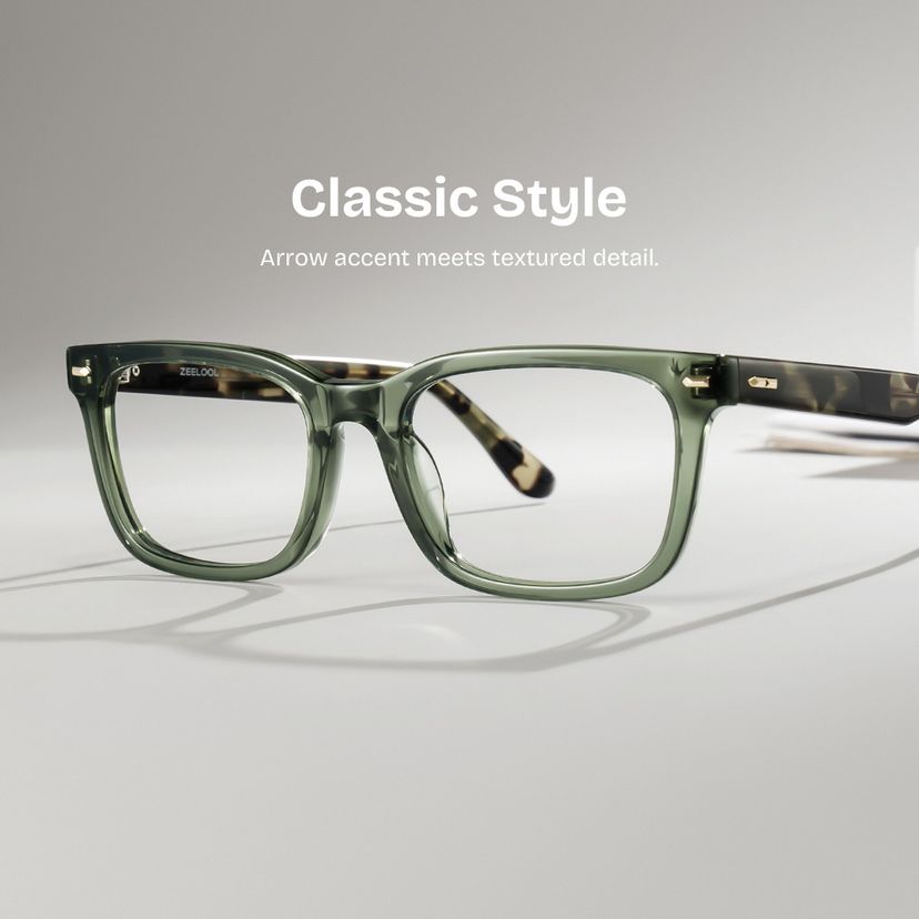 Patrick Rectangle Green Glasses