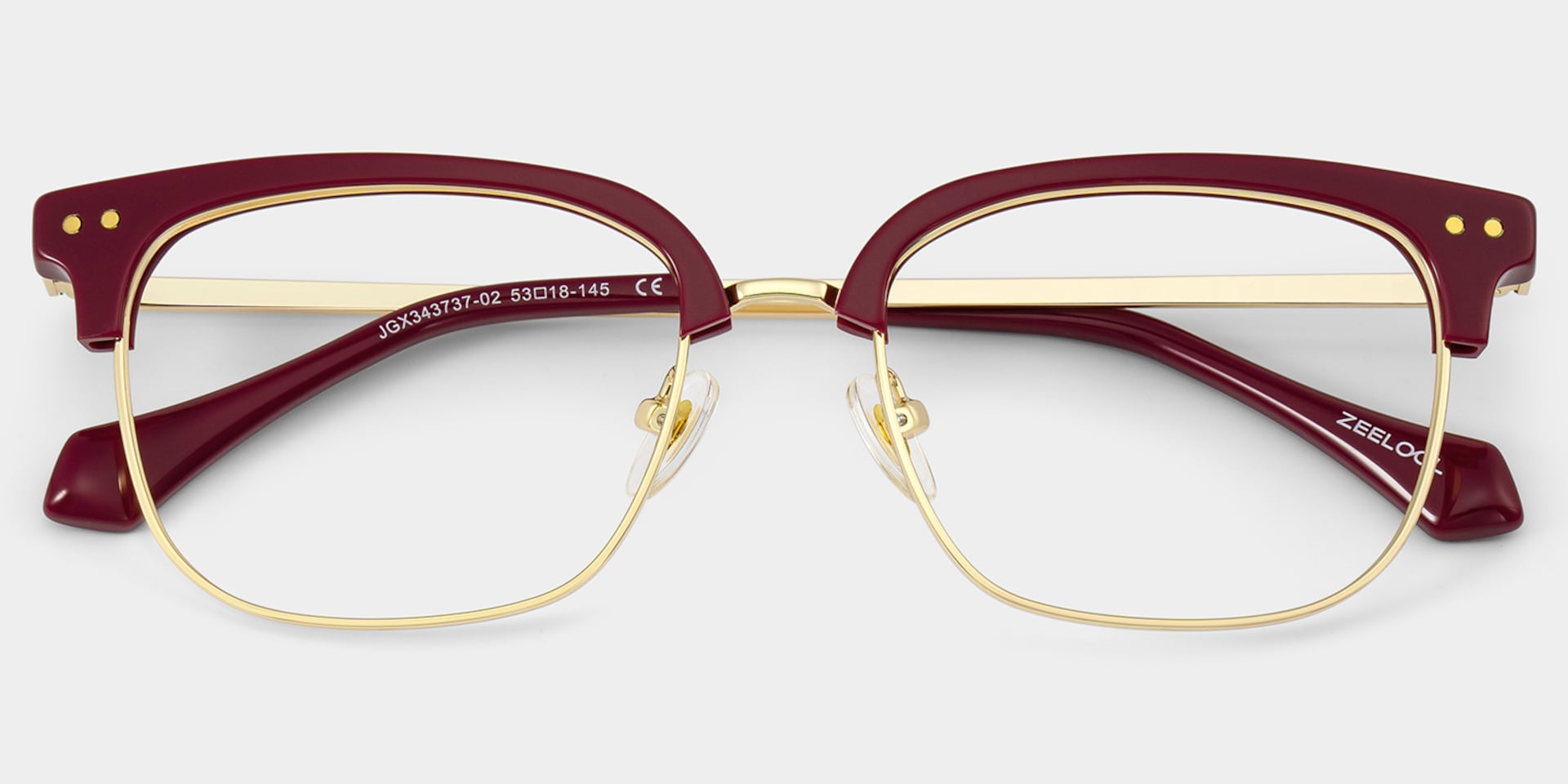 Nathan Red Frame Glasses with Browline Frame Online | ZEELOOL2