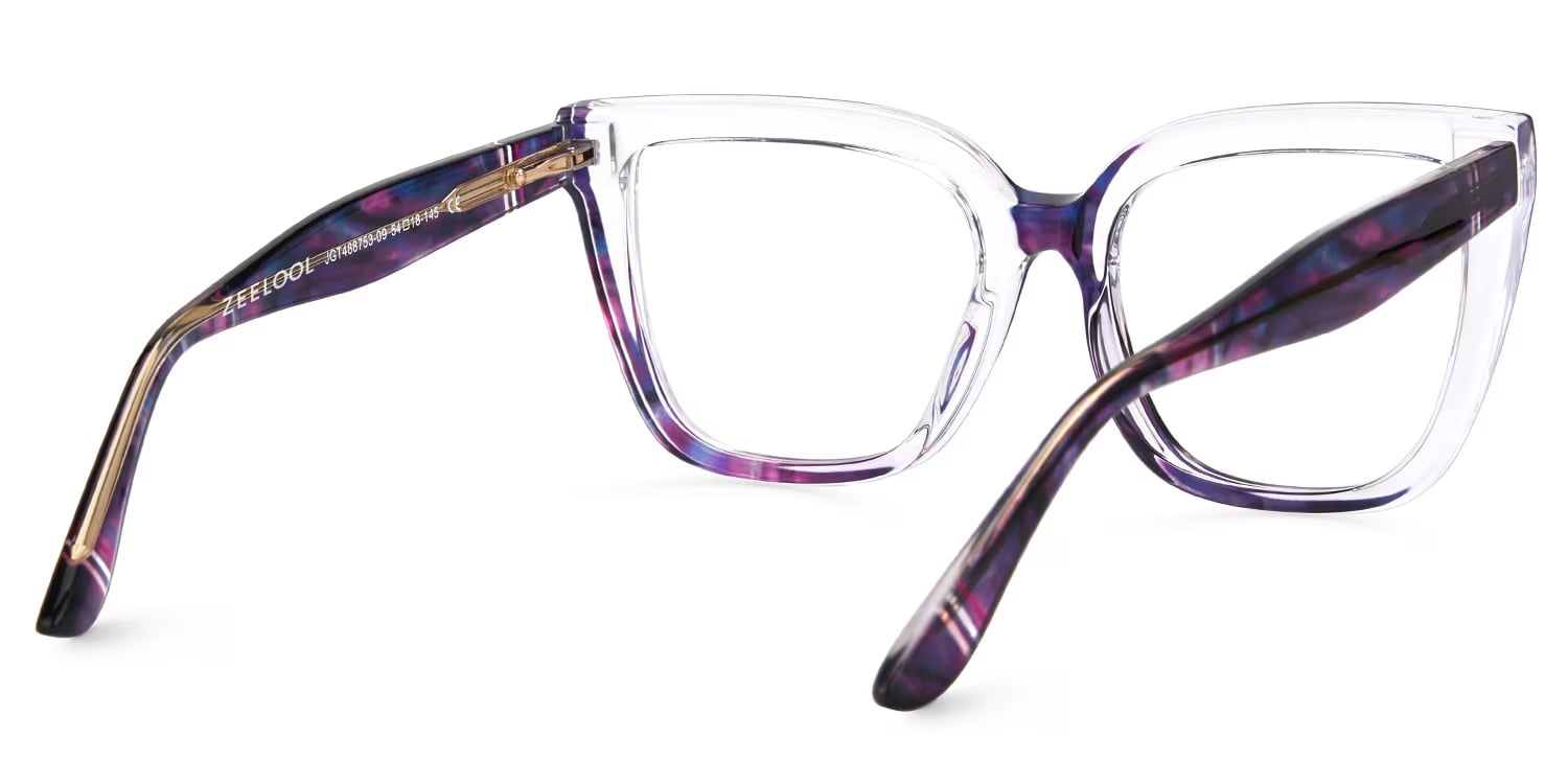 Mirta Purple Square Frame Glasses Online | Zeelool Optical3