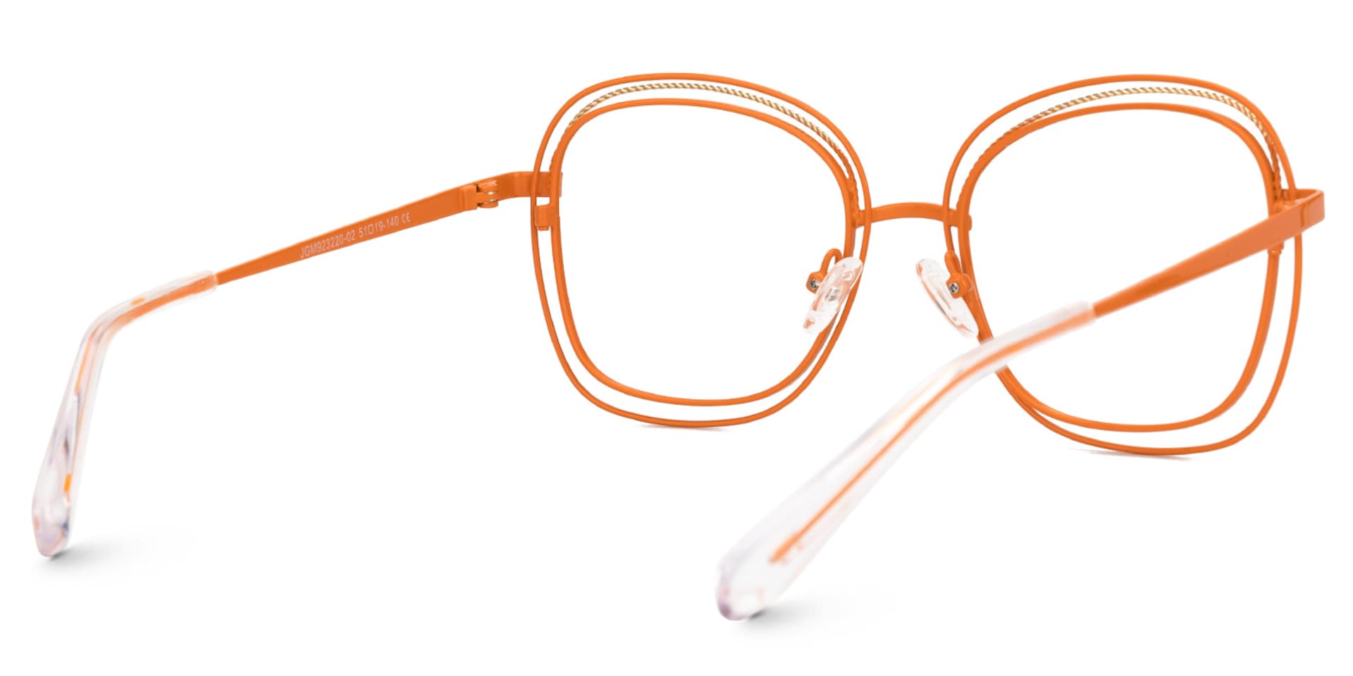 Dilcia Designer Eyeglasses in Square Orange Frame3