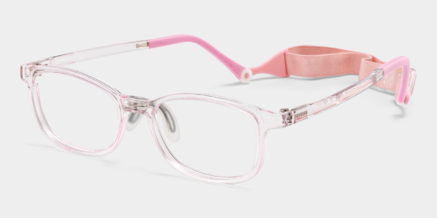 Luca Rectangle Clear Pink Frame Eyeglasses for Pre-tweens2