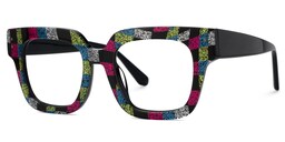 Brigitti Square Multicolor Checkered Glasses2
