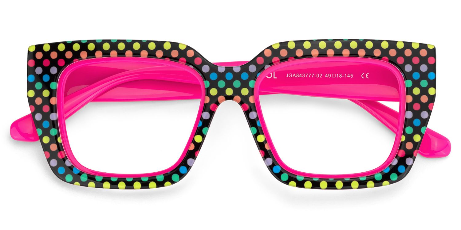Kent Acetate Rainbow Frame Glasses with Square Shape | Zeelool3