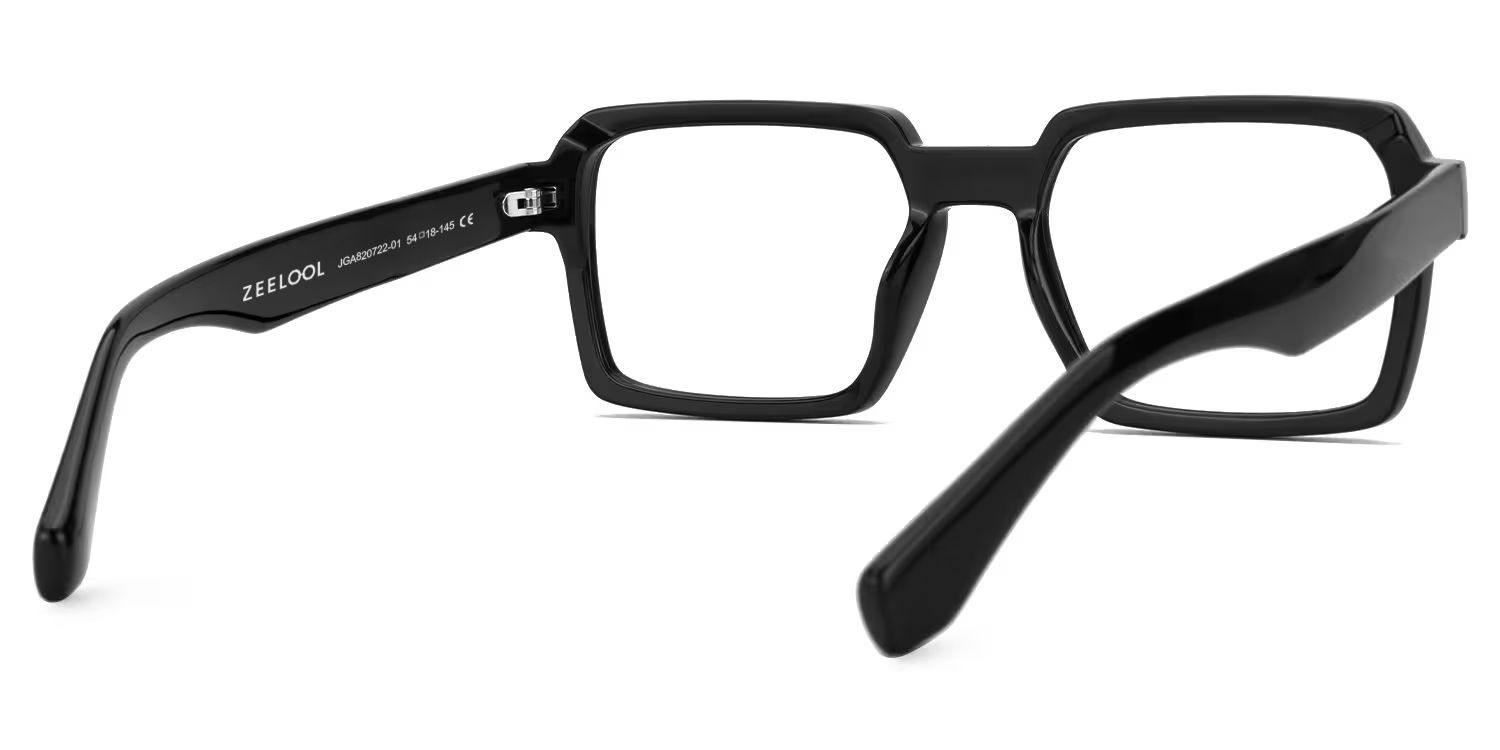 Rectangle Fabien Black Color Frame Glasses | Zeelool3