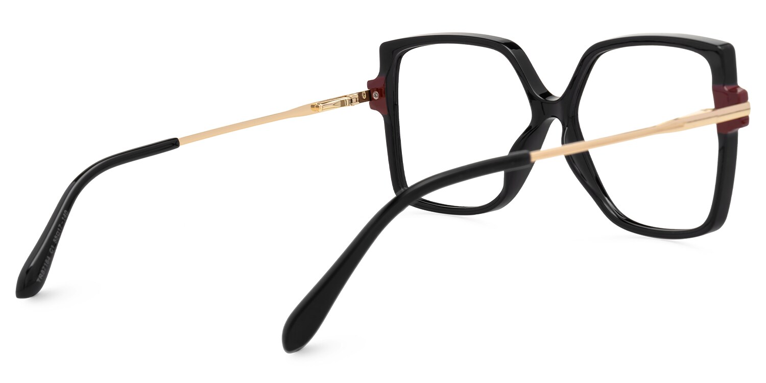 Square Dianne Black Glasses deals -Zeelool Glasses3