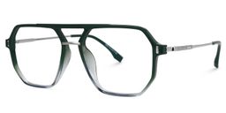 Lizbeth Aviator Green Glasses1
