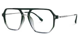 Lizbeth Aviator Green Glasses1