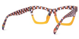 Benitez Square Orange Glasses3