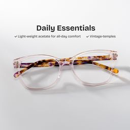Marigold Rectangle Pink Tortoise Glasses0
