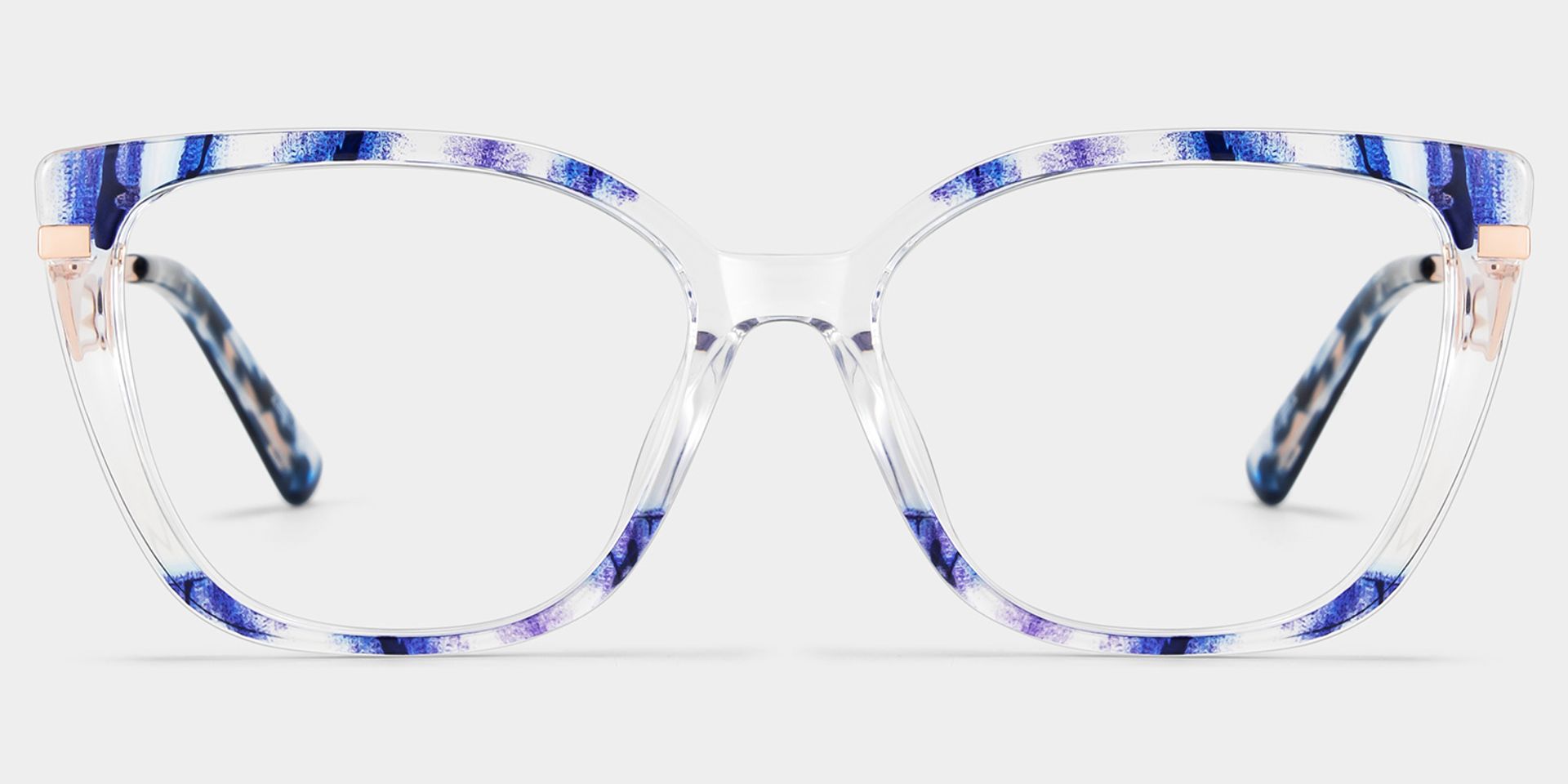 Cateye Shape Blue Light Blocking Glasses with Blue Pattern1
