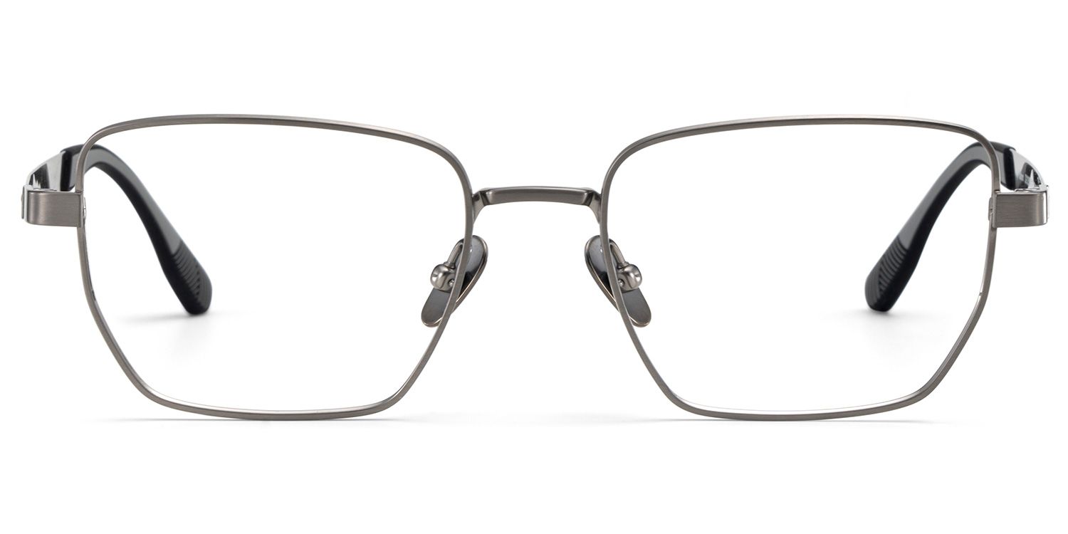 Zeelool Men's Geometric Gray Titanium Prescription Glasses