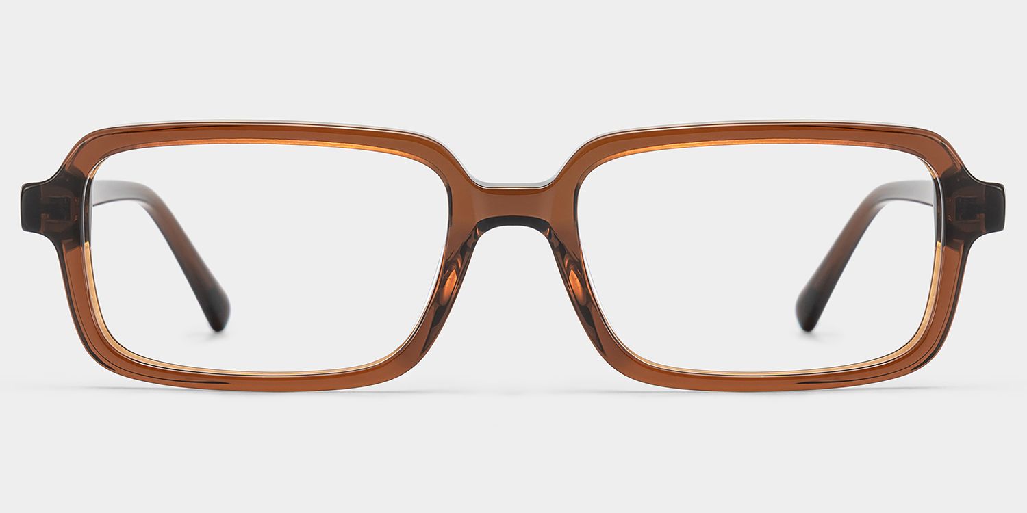 Danielle Matte Brown Tortoise Rectangle Glasses | ZEELOOL