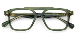 Mercurio Aviator Green Glasses2