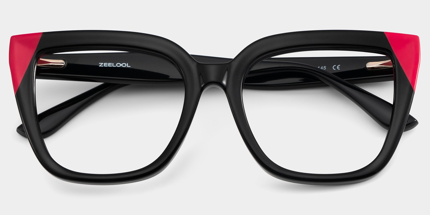 Mirta Square Black Pink Glasses2