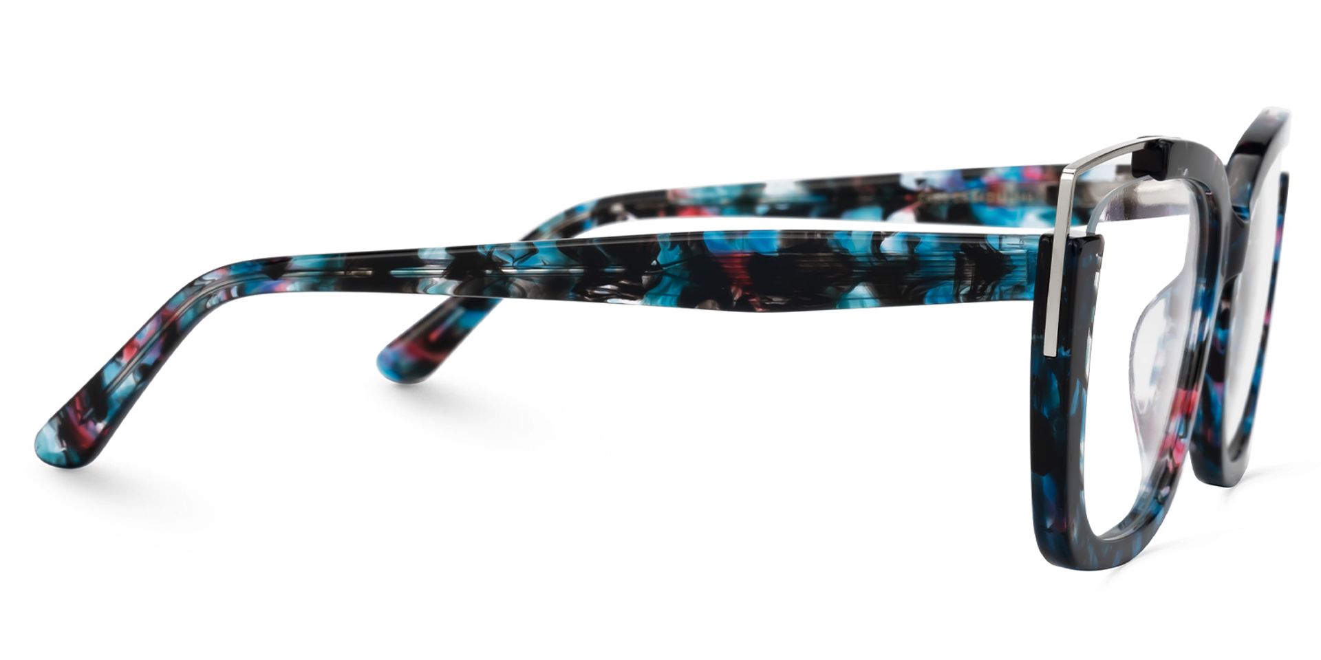 Blue Mixed-Material Square Eyeglasses- Dortch2