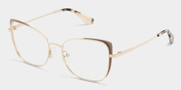 Tessa Cat eye Khaki Gold Glasses3