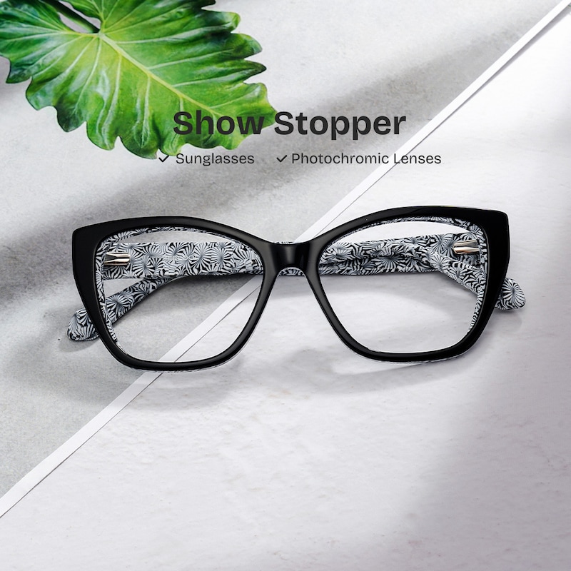 ZEELOOL Blaise Cat-Eye Black Glasses