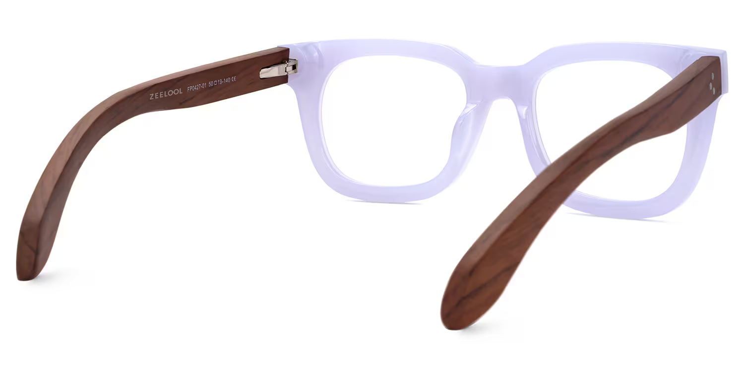 Diana Rectangle Light Purple Glasses | Zeelool Glasses3