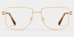 Felicity Geometric Gold Yellow Glasses3