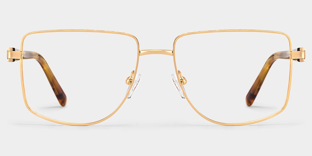 Felicity Geometric Gold Yellow Glasses