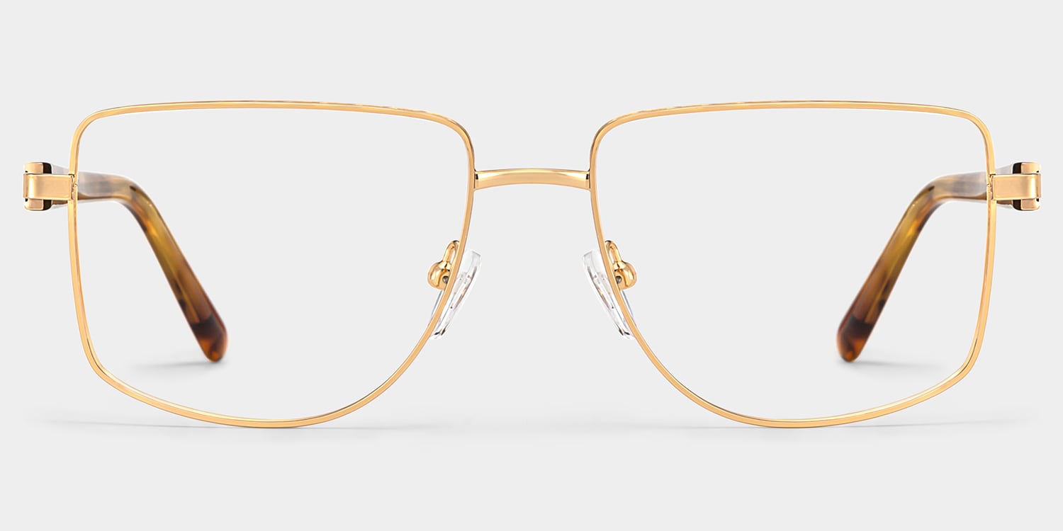 Felicity Geometric Gold Yellow Glasses