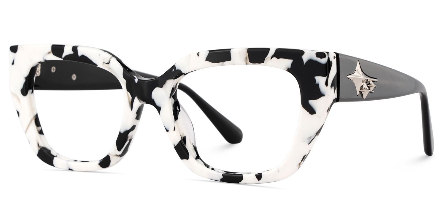 Flare Rectangle Cow Print Glasses3