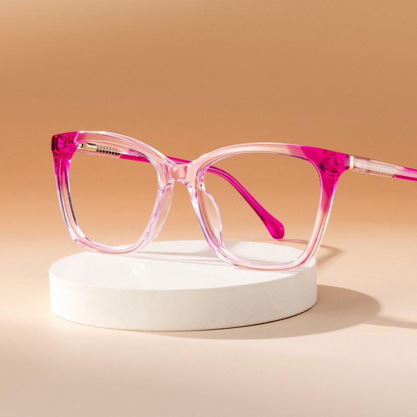 Juno Rectangle Pink Glasses