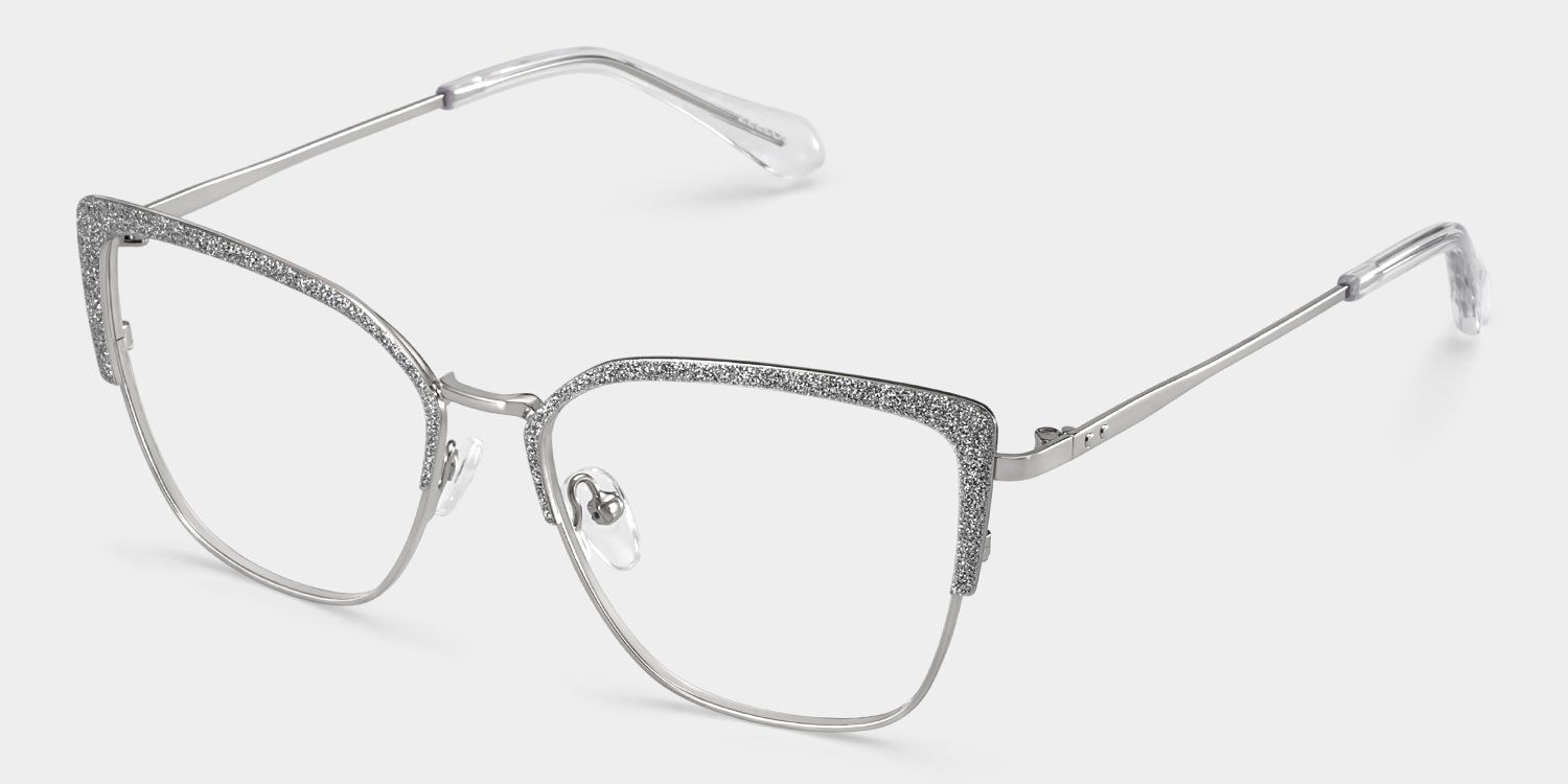 Javier silver rectangle glasses Online | ZEELOOL2