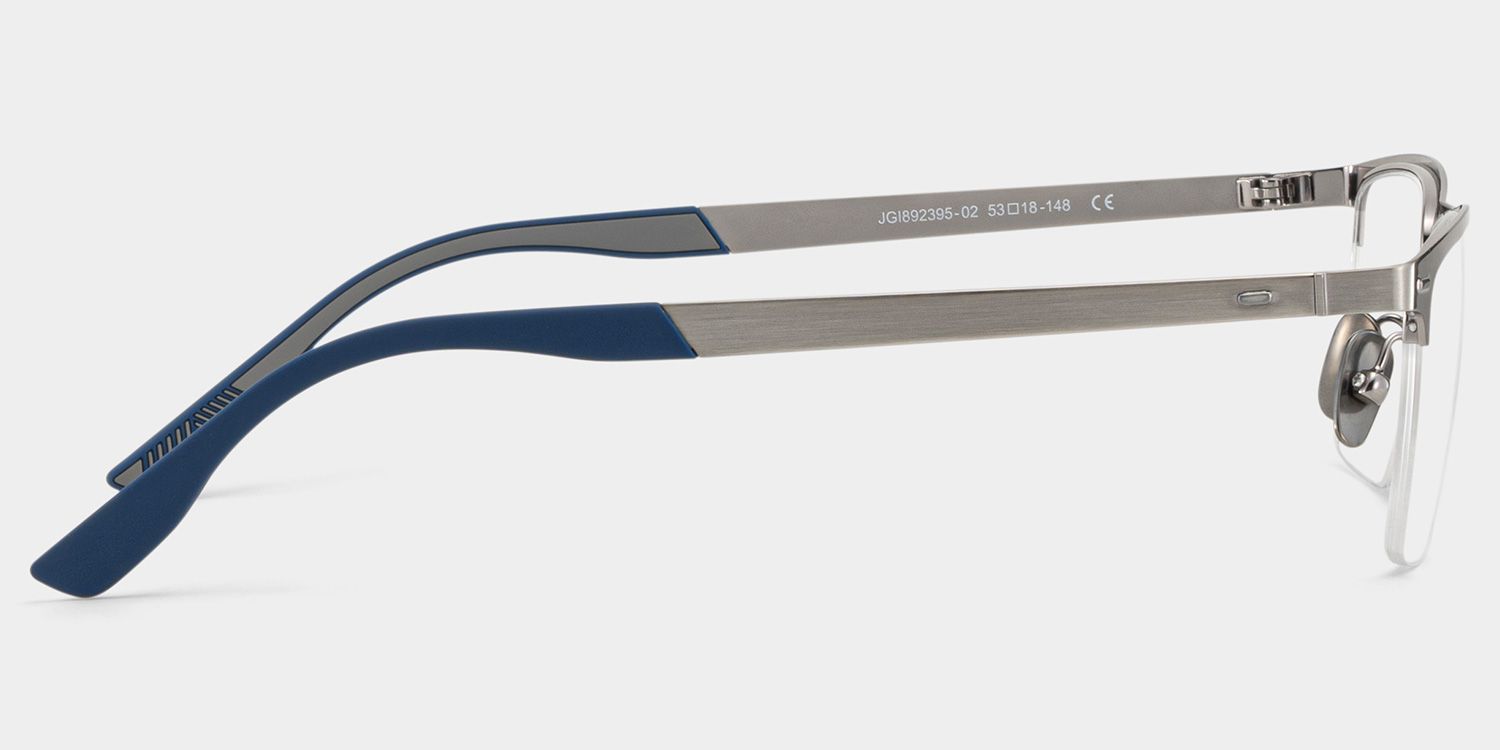 Browline Silver Eyeglasses- Brock Titanium Frame Glasses6