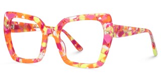 Pavia Butterfly Orange Floral Glasses1