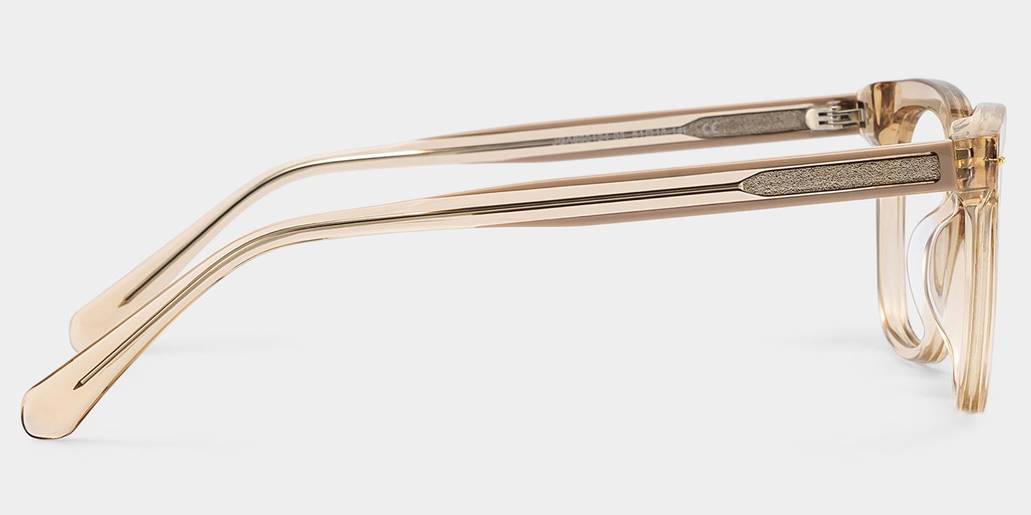 Angela Beige Clear Rectangle Glasses Frames | ZEELOOL5