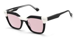 Pinette Square Black White Sunglasses2