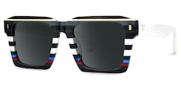 Kenish Square Black White Glasses2