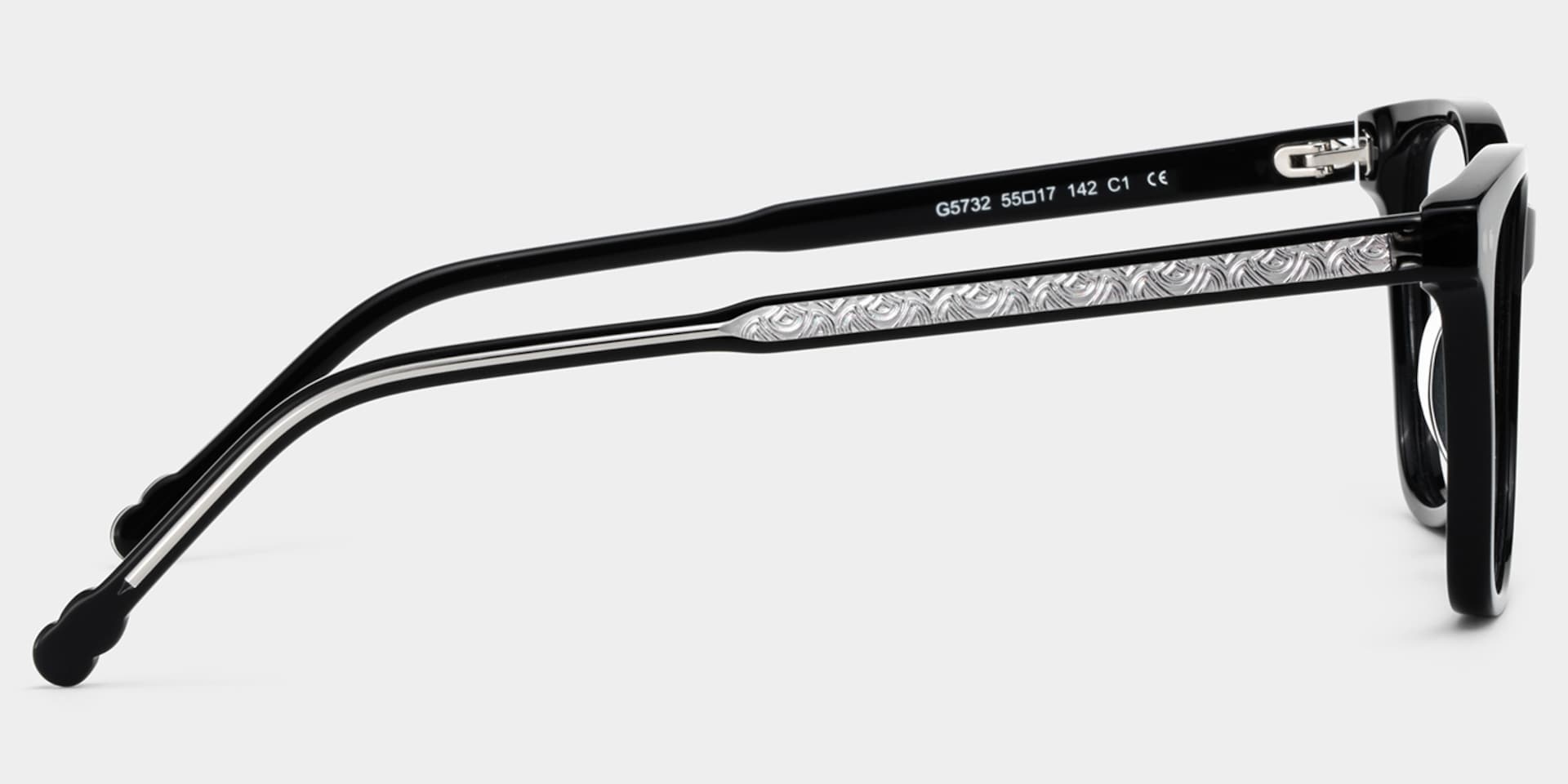 Marigold retro black frame glasses with Rectangle Frame Online | ZEELOOL3