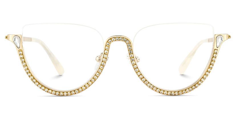 Sparkle Cateye Gold Glasses