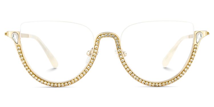 Sparkle Cateye Gold Glasses