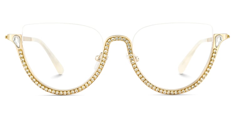 Sparkle Cateye Gold Glasses