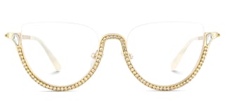 Sparkle Cateye Gold Glasses2