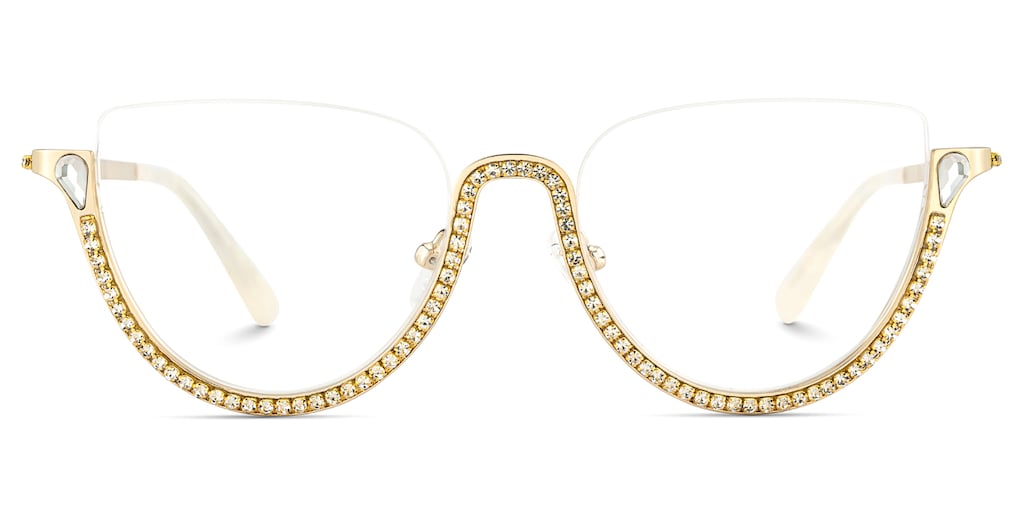Sparkle Cateye Gold Glasses
