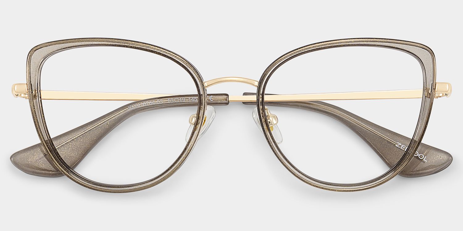 Celine Gray Cat-eye Glasses with Glitter Frames | ZEELOOL2