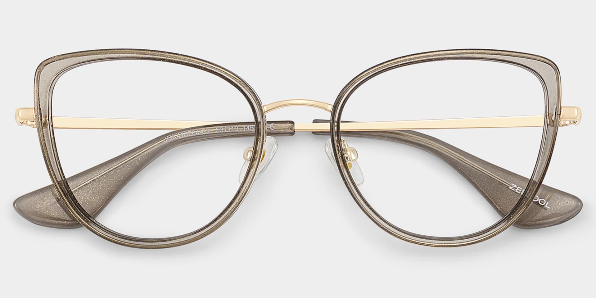 Celine Gray Cat-eye Glasses with Glitter Frames | ZEELOOL3