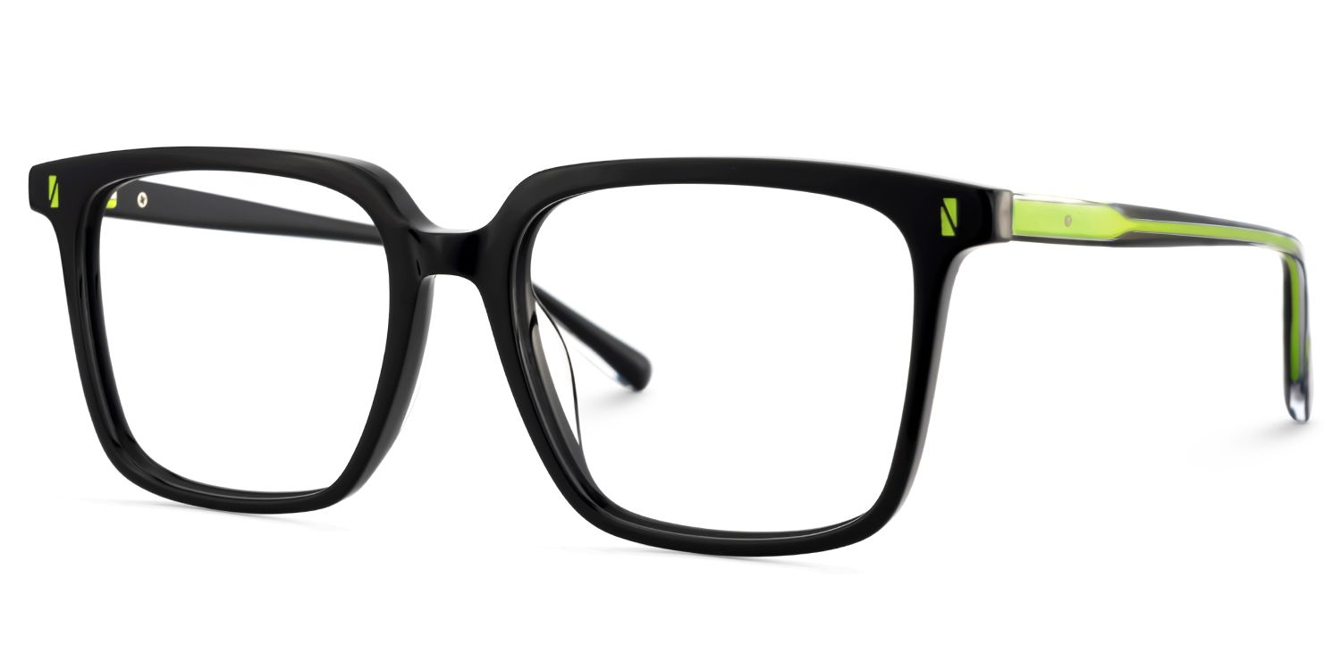 Delaine Acetate Black Frame Glasses with Rectangle Shape2