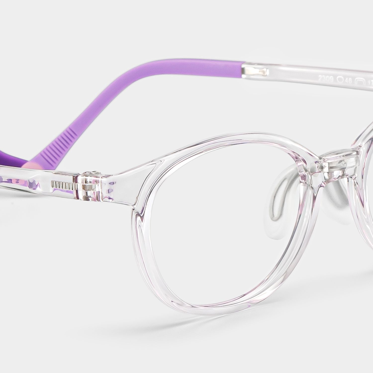 Olive Oval Clear Purple Frame Eyeglasses for Pre-tweens4