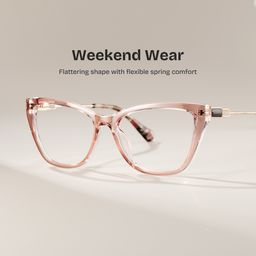 Celeste Beige Cat-eye Glasses0